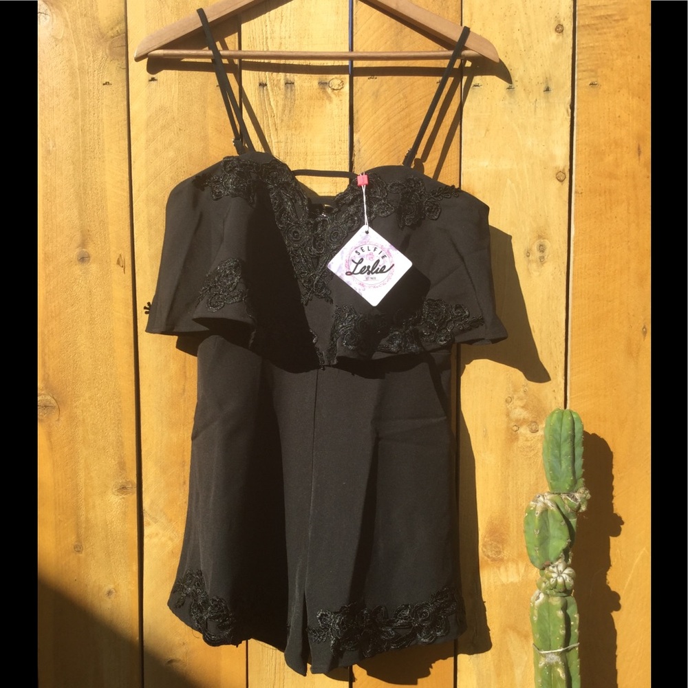 Ruffled Black Romper